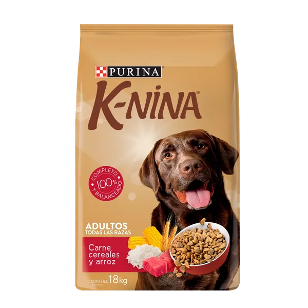 Alimento para Perros K-Nina Purina Adulto Carne Cereales y Arroz 18kg
